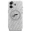 KARL LAGERFELD IML Glitter Karl & Choupette Heads Logo MagSafe Case para iPhone 16, Cinzento