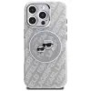 KARL LAGERFELD IML Glitter Karl & Choupette Heads Logo MagSafe Case para iPhone 16 Pro Max Cinzento