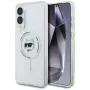 Karl Lagerfeld Button Choupette Head Printed Logo MagSafe Case para Samsung Galaxy S25 Edge Branco