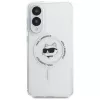 Karl Lagerfeld Button Choupette Head Printed Logo MagSafe Case para Samsung Galaxy S25 Edge Branco