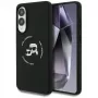 Capa MagSafe KARL LAGERFELD Silicone Double Heads and Circle para Samsung Galaxy S25 Edge, preto