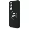 Capa MagSafe KARL LAGERFELD Silicone Double Heads and Circle para Samsung Galaxy S25 Edge, preto