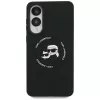 Capa MagSafe KARL LAGERFELD Silicone Double Heads and Circle para Samsung Galaxy S25 Edge, preto