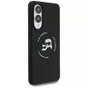 Capa MagSafe KARL LAGERFELD Silicone Double Heads and Circle para Samsung Galaxy S25 Edge, preto