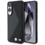 BMW Leder Oversized Stripes MagSafe Case para Samsung Galaxy S25 Edge Preto