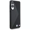 BMW Leder Oversized Stripes MagSafe Case para Samsung Galaxy S25 Edge Preto