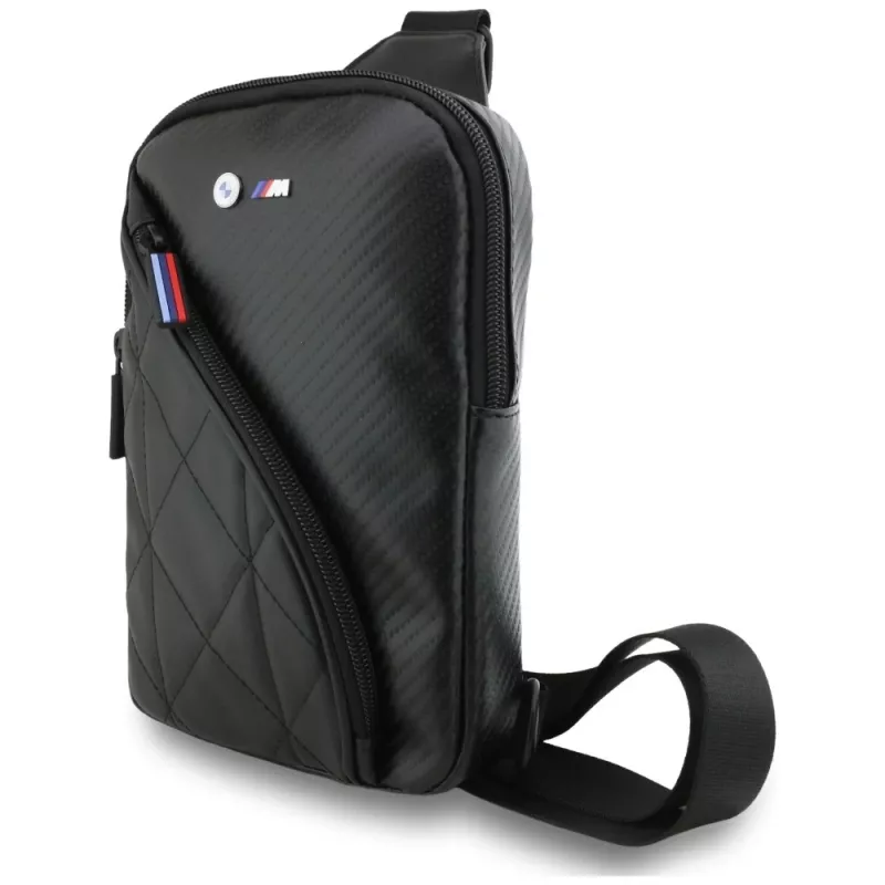 BMW CarbonPocket & Metal Logo Crossbody Bolsa para telemóvel Preto
