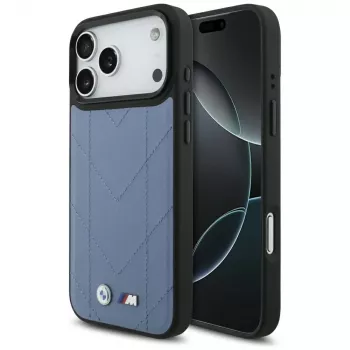 BMW M Quilted Logo MagSafe Case para iPhone 17 Pro Max Azul