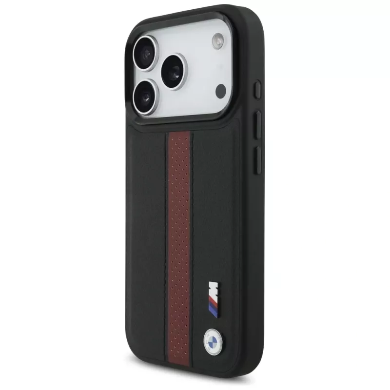 BMW M Perforated Stripe Logo MagSafe Case para iPhone 17 Pro Vermelho