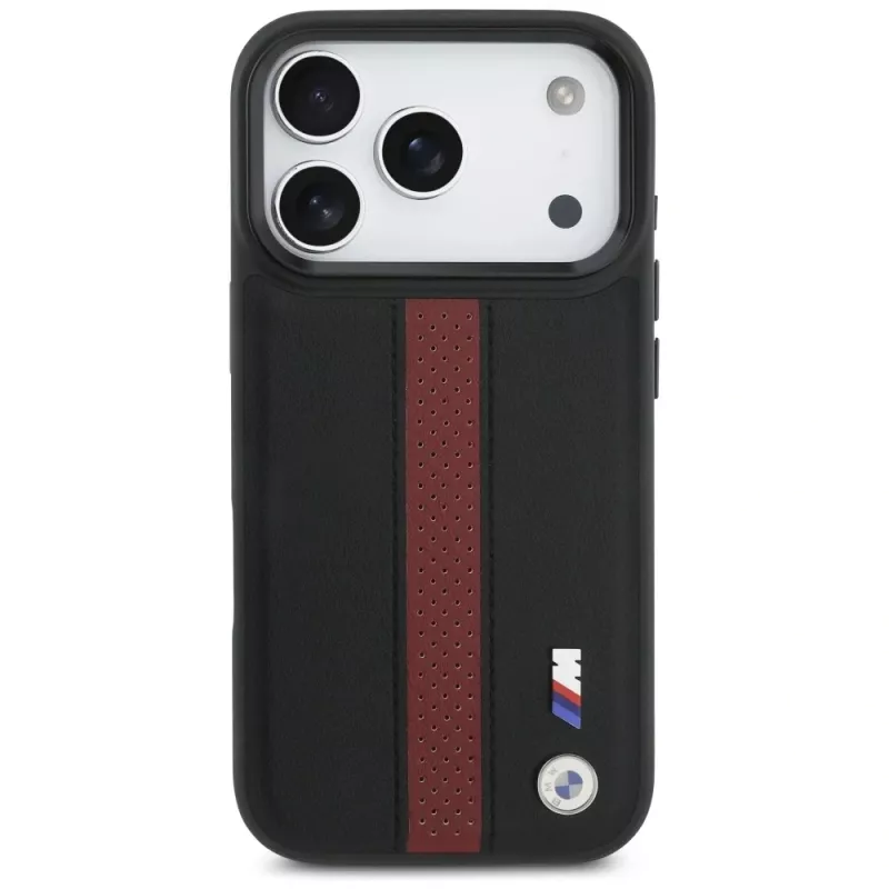 BMW M Perforated Stripe Logo MagSafe Case para iPhone 17 Pro Vermelho