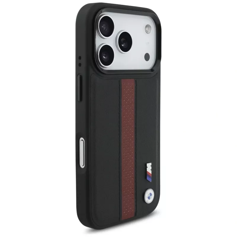 BMW M Perforated Stripe Logo MagSafe Case para iPhone 17 Pro Vermelho