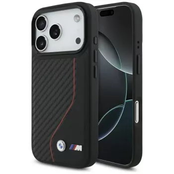 BMW M Carbon Line & Logo MagSafe Case para Apple iPhone 17 Pro Vermelho