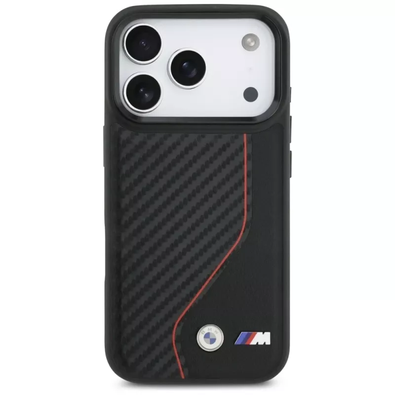 BMW M Carbon Line & Logo MagSafe Case para Apple iPhone 17 Pro Vermelho