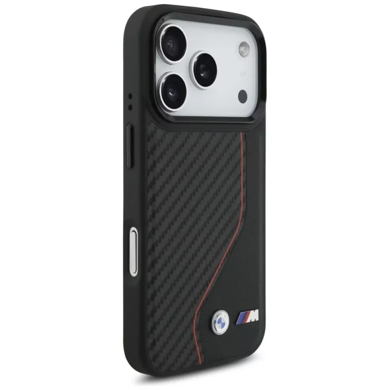 BMW M Carbon Line & Logo MagSafe Case para Apple iPhone 17 Pro Vermelho