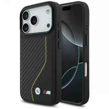 BMW M Carbon Line & Logo MagSafe Case para iPhone 17 Pro Amarelo