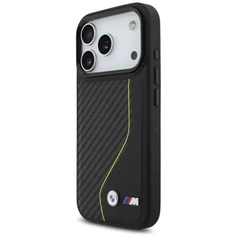 BMW M Carbon Line & Logo MagSafe Case para iPhone 17 Pro Amarelo