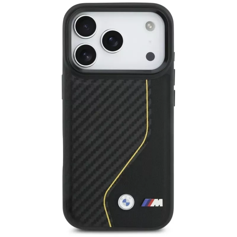 BMW M Carbon Line & Logo MagSafe Case para iPhone 17 Pro Amarelo