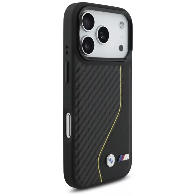 BMW M Carbon Line & Logo MagSafe Case para iPhone 17 Pro Amarelo