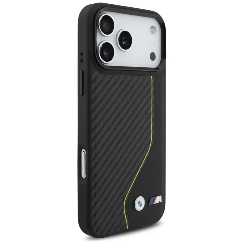 BMW M Carbon Line & Logo MagSafe Case para iPhone 17 Pro Max Amarelo
