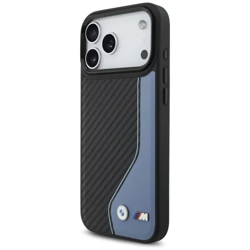 Capa MagSafe BMW M Carbon Logo para iPhone 17 Pro Max, azul