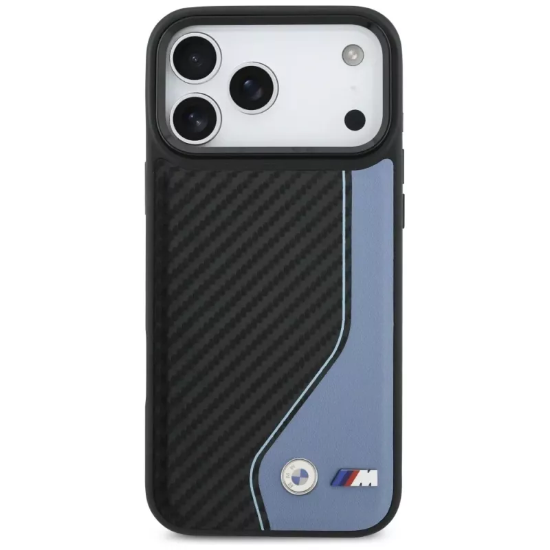 Capa MagSafe BMW M Carbon Logo para iPhone 17 Pro Max, azul