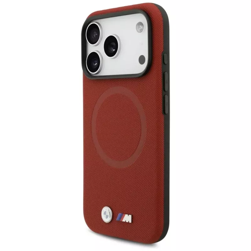 Capa MagSafe BMW M Series Metal Logo para Apple iPhone 17 Pro, vermelho