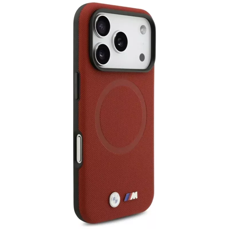 Capa MagSafe BMW M Series Metal Logo para Apple iPhone 17 Pro, vermelho