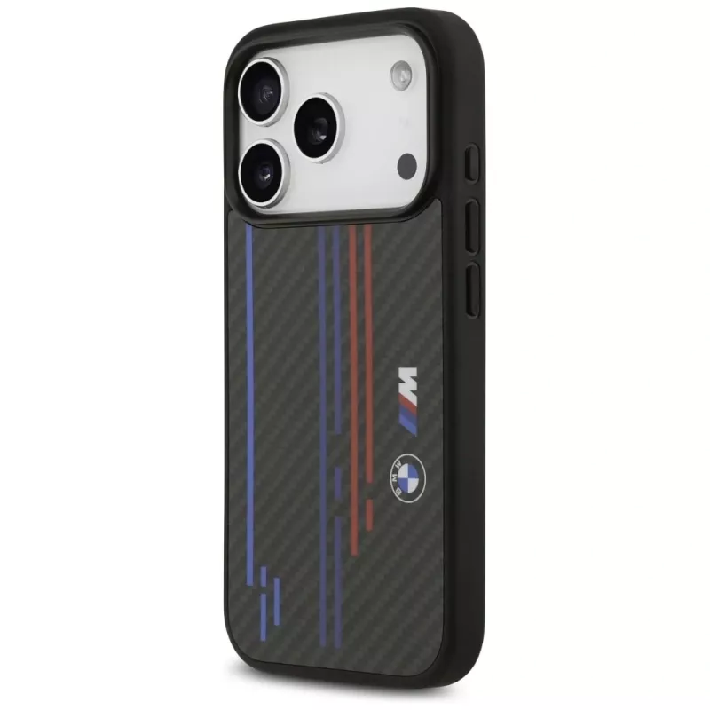 Capa MagSafe BMW M Kevlar Lines & Logo para iPhone 17 Pro, preto