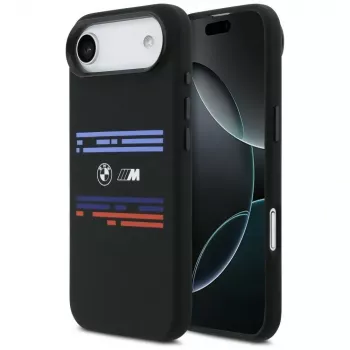 Capa MagSafe BMW M Silicon Horizontal Line para iPhone Air, preto