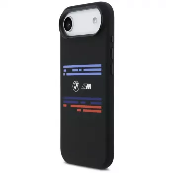 Capa MagSafe BMW M Silicon Horizontal Line para iPhone Air, preto