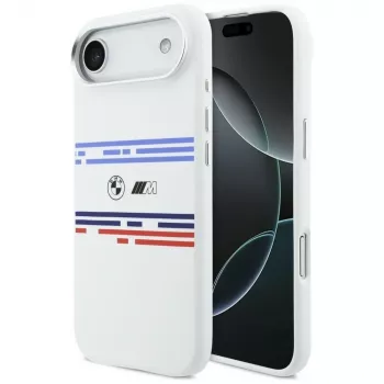 Capa MagSafe BMW M Silicon Horizontal Line para iPhone Air, branco