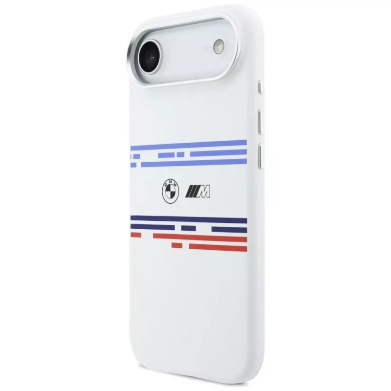 Capa MagSafe BMW M Silicon Horizontal Line para iPhone Air, branco
