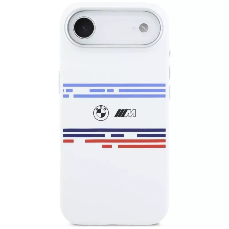 Capa MagSafe BMW M Silicon Horizontal Line para iPhone Air, branco