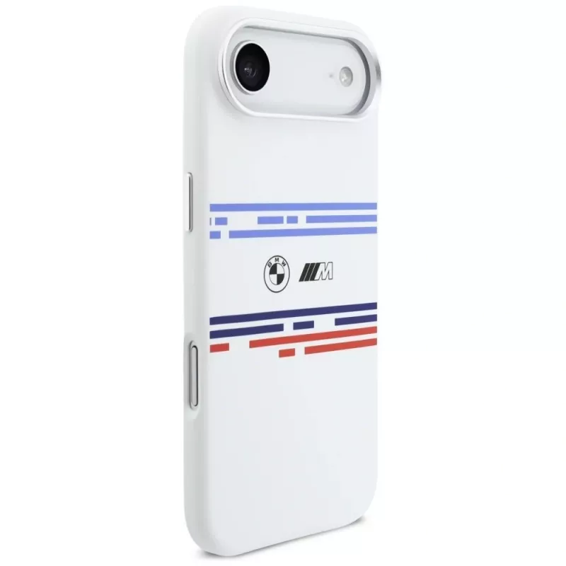Capa MagSafe BMW M Silicon Horizontal Line para iPhone Air, branco