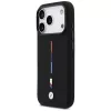 Capa MagSafe BMW M Silicon Tricolor Line para iPhone 17 Pro, preto