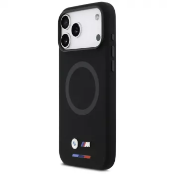 Capa MagSafe BMW M Silicon Logo para iPhone 17 Pro Max, preto