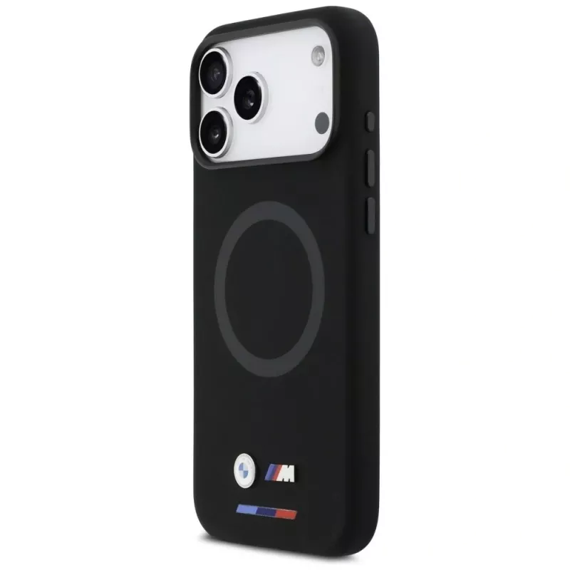 Capa MagSafe BMW M Silicon Logo para iPhone 17 Pro Max, preto