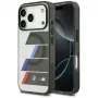 Capa MagSafe BMW M IML Metal Buttons Tricolor Lines para iPhone 17 Pro Max, antracite