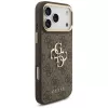 Capa com botões metálicos Guess 4G Big Classic Logo BigStrap para iPhone 17 Pro Max, castanho