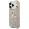 Capa com botões metálicos Guess 4G Big Classic Logo Big Strap para Apple iPhone 17 Pro, rosa