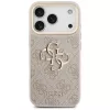Capa com botões metálicos Guess 4G Big Classic Logo Big Strap para Apple iPhone 17 Pro, rosa