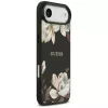 Capa MagSafe Guess Grained Flowers Classic Logo para Apple iPhone Air, preto