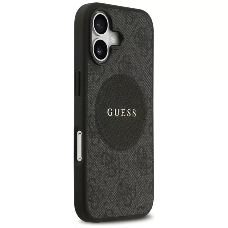 Capa MagSafe Guess 4G Circle Classic Logo para iPhone 17, preto