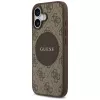 Capa MagSafe Guess 4G Circle Classic Logo para Apple iPhone 17, castanho