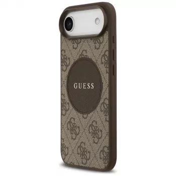 Capa MagSafe Guess 4G Circle Classic Logo para iPhone Air, castanho