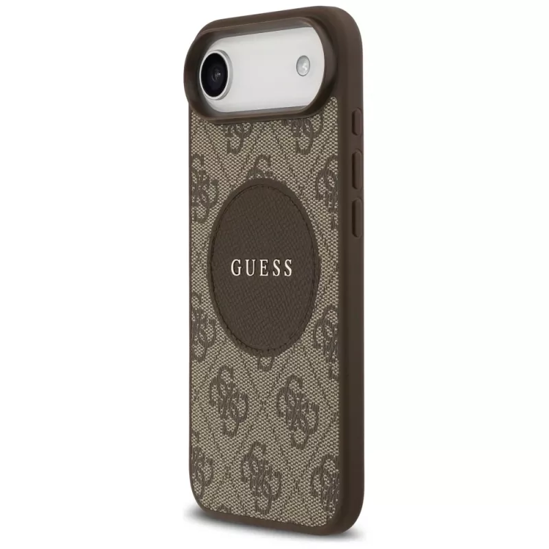 Capa MagSafe Guess 4G Circle Classic Logo para iPhone Air, castanho