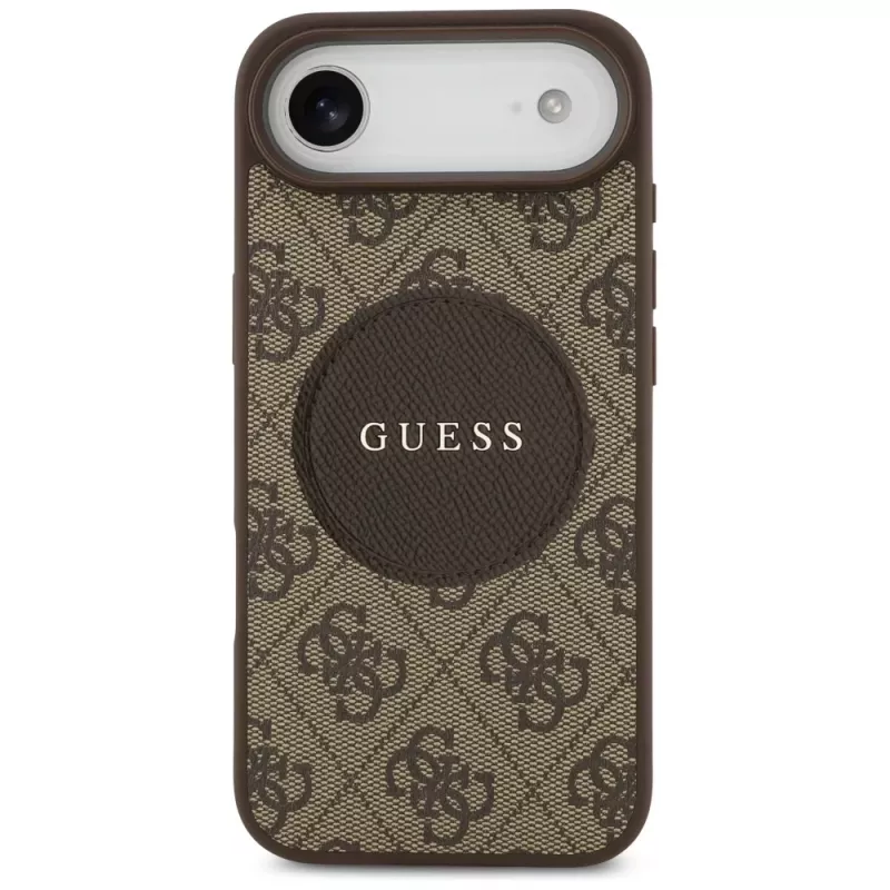Capa MagSafe Guess 4G Circle Classic Logo para iPhone Air, castanho