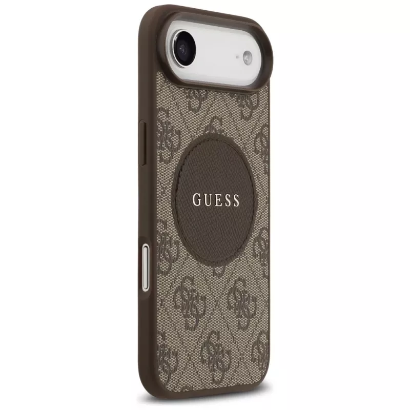 Capa MagSafe Guess 4G Circle Classic Logo para iPhone Air, castanho