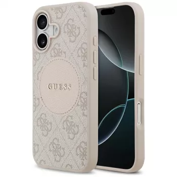 Capa MagSafe Guess 4G Circle Classic Logo para iPhone 17, rosa