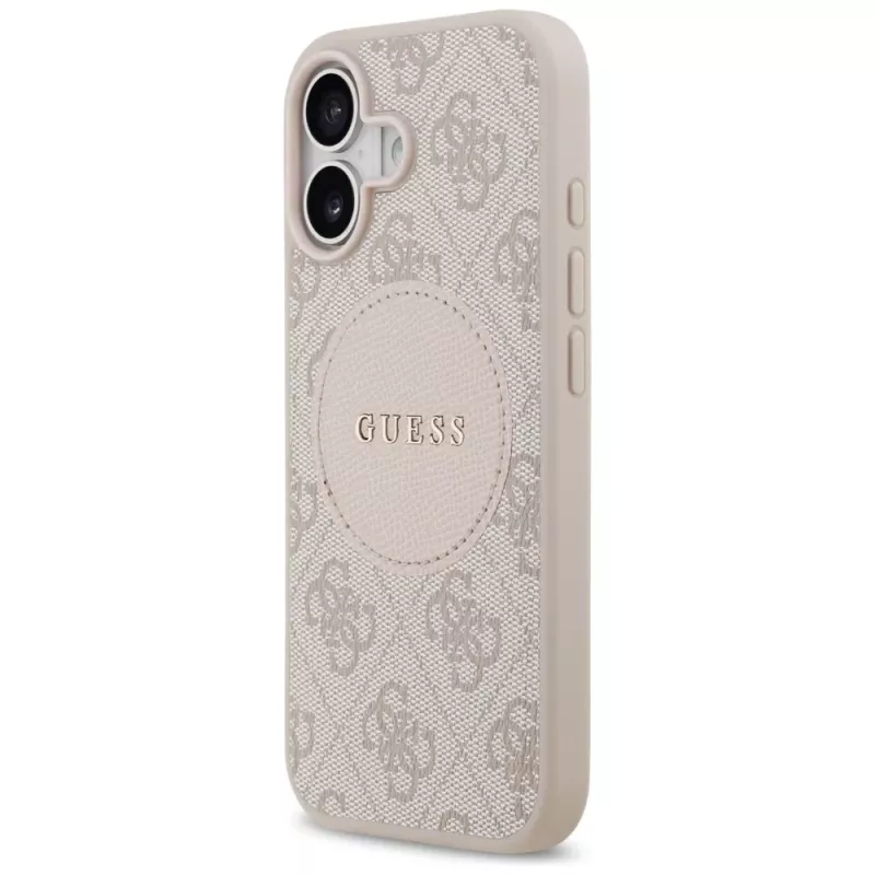 Capa MagSafe Guess 4G Circle Classic Logo para iPhone 17, rosa